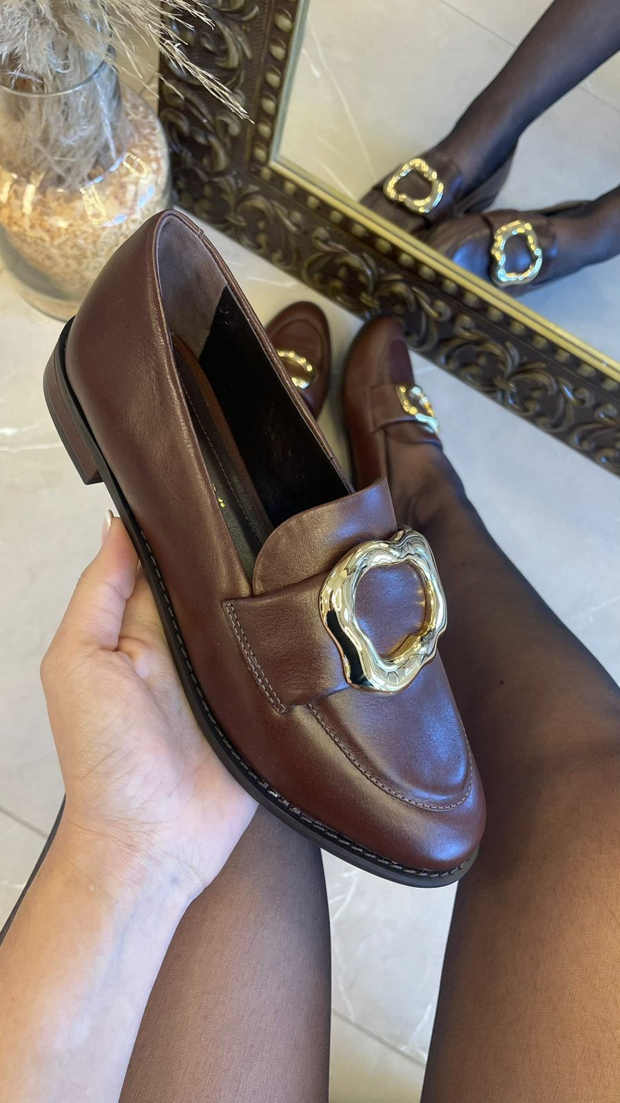 Mocassim Lorena em couro