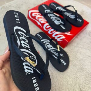 Chinelo de Dedo Coca-Cola Preto E Branco