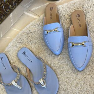 Combo Mule E Rasteira Dani Azul