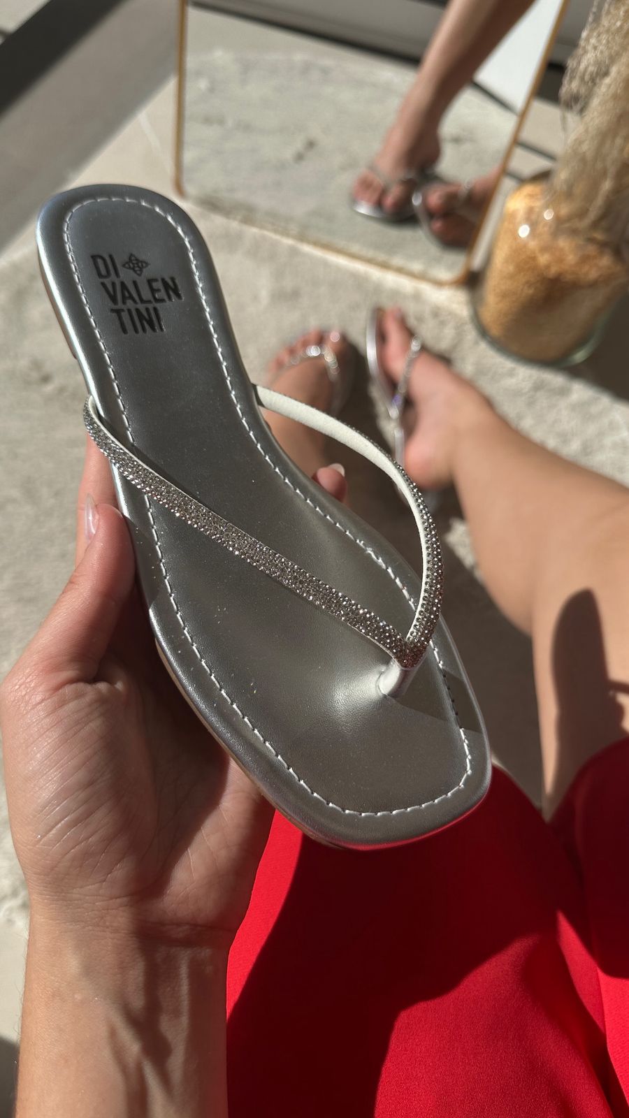 Sandália Rasteira Ester Prata