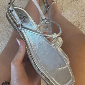 Sandália Rasteira Ava Prata